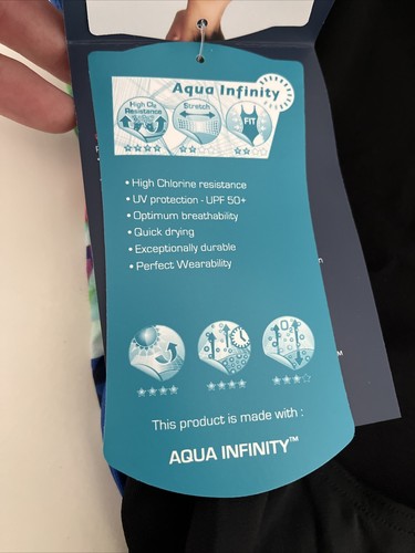 Size 32 Michael Phelps Racing Swim Suit Aqua Infinity Tech! Women Chrystal READ! - Picture 10 of 12