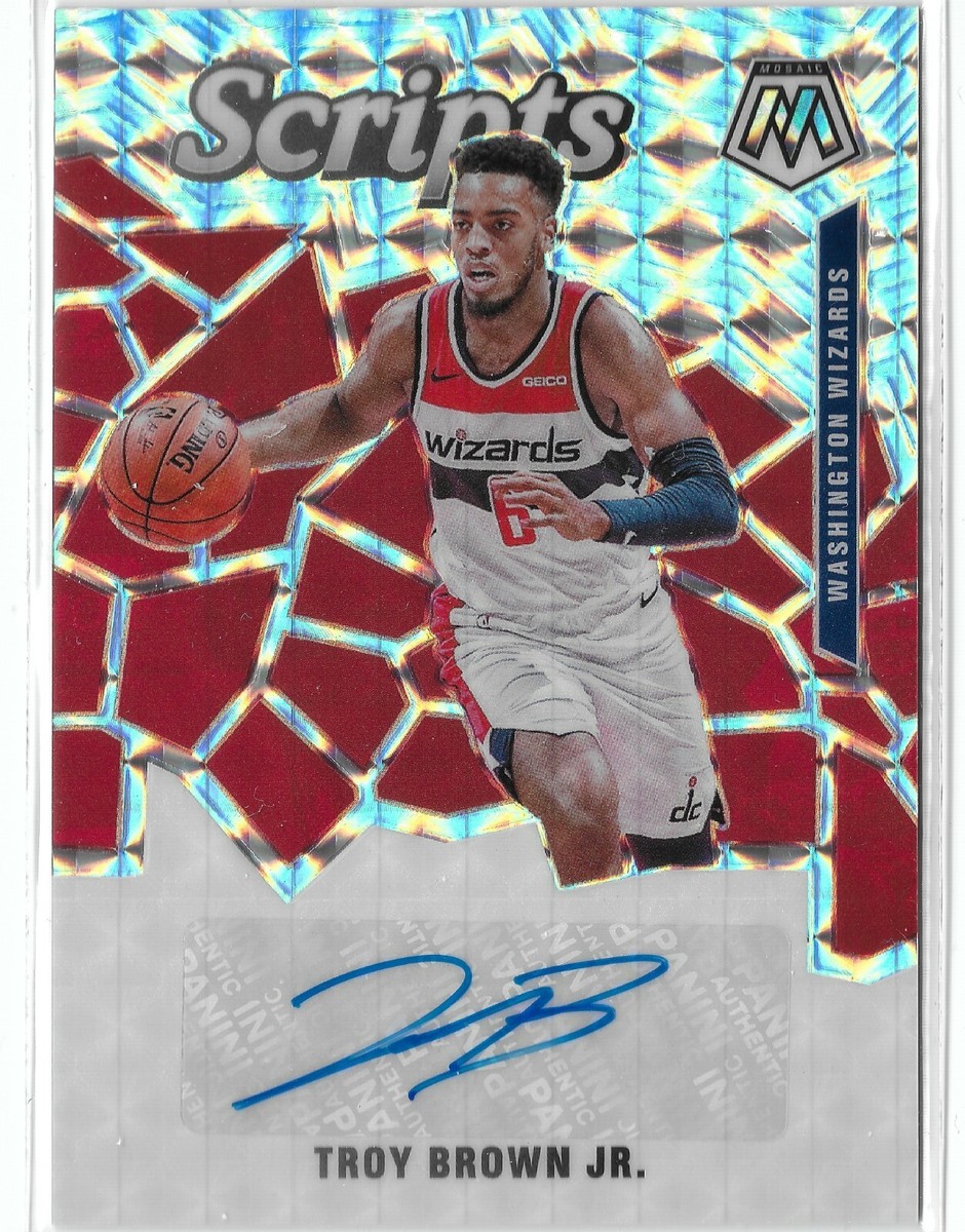Troy Brown Jr. 2019-20 Panini Mosaic Silver Scripts SP Autograph