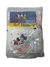 VTG Disney Babies Dundee Crib Sheet ABCs Mickey Minnie Pluto 28 x 52" NEW READ