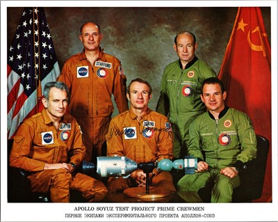Apollo-Soyuz Prime Crew Photo Signed by Vance Brand NASA 8x10 COA Rare