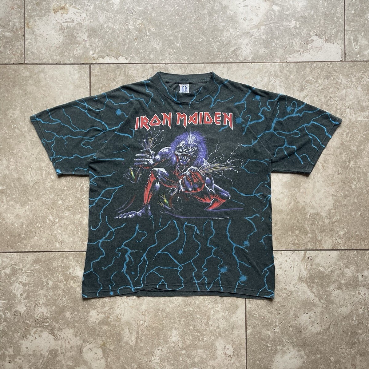 Vintage Iron Maiden A Real Live One 1993 AOP Band Tour T Shirt XL 