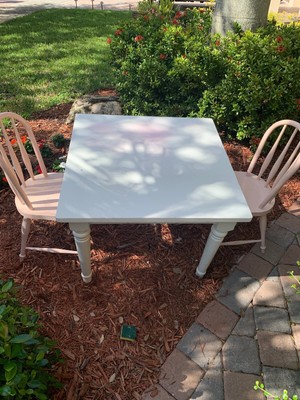 Pottery Barn Kids Farmhouse Set Play Table 2 Pink Chairs Rare