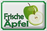 Blechschild Hinweis 30X20 Cm Frische ÄPfel Verkauf Hofladen Deko Schild Tin Sign
