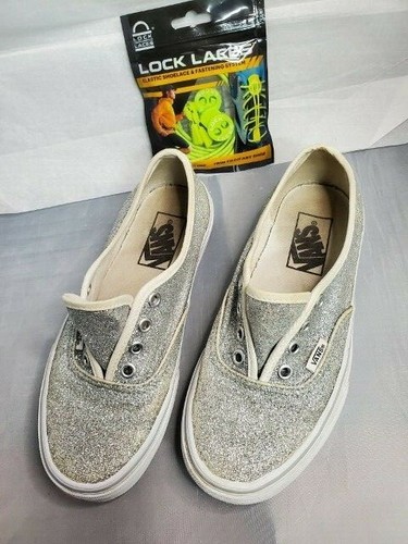 Zapatillas bajas Vans Off The Wall plateadas brillantes con cordones para hombre 4 mujeres 5,5 - Imagen 1 de 10