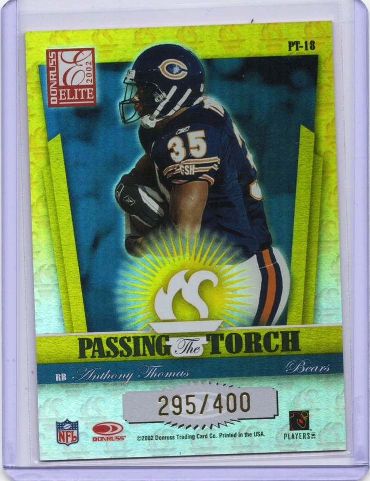 Gale Sayers, Anthony Thomas /400 2002 Donruss Elite - Passing the Torch #PT-18 - Image 2 of 2