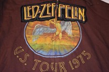 2007 Led Zeppelin Brown Zip Hoody Size Small S SM swag line 1975 US Tour replica