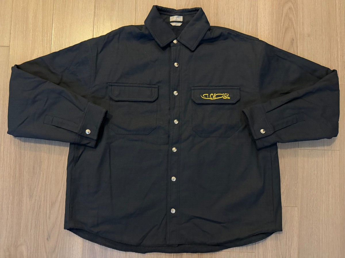 【お洒落メンズ必見★】DIOR AND LEWIS HAMILTON シャツ DIOR and Lewis Hamilton Overshirt navy blue cotton denim sz