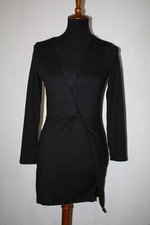 NWT Fashion Nova Sz M Black Sugar Frenzy Knotted Waist Knit Dress Long Sleeve