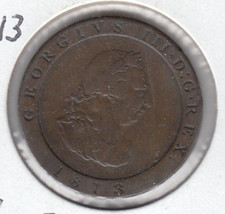 1813 Isle of Man 1/2 Penny Coin - Nice Quality  C7