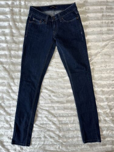 Levis 524 Jeans Women's 1M Dark Wash Denim Skinny Fit Low Rise Too Super Low - Picture 1 of 8