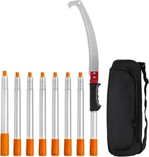 Manual Pole Saw,4.6-9.8 Ft Extendable Tree Pruner, Sharp Steel Blade for High Br