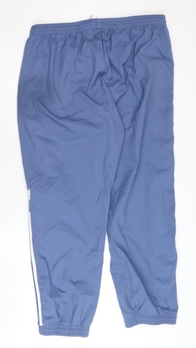Adidas Men's Blue 2XL Track Pants with Side Stripe - Picture 2 of 12