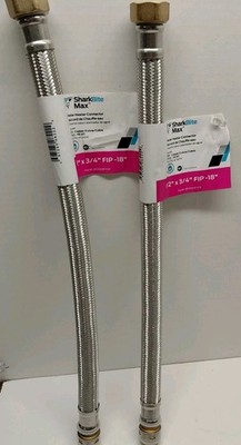 2-SharkBite Max UR3068FX18  1/2'' x 3/4'' FIP 18'' Water Heater Connector New 