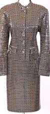 ST.JOHN Women's Knit Black Gold Silver Sequins Rhinestone Jacket NWT Skirt Sz 6