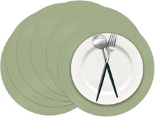 50 Pieces Sage Green Paper Place Mats Round 14 inch, 