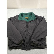 Vintage Eddie Bauer Windfoil Jacket Mens Large Black Green Fleece Made in USA