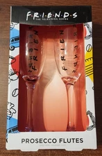 Friends WB TV Series Set 2 Champagne Prosecco Flutes Glasses Paladone NEW