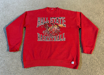 VTG 90s Discus Ball State Cardinals Basketball Crew Neck Sweatshirt - Medium