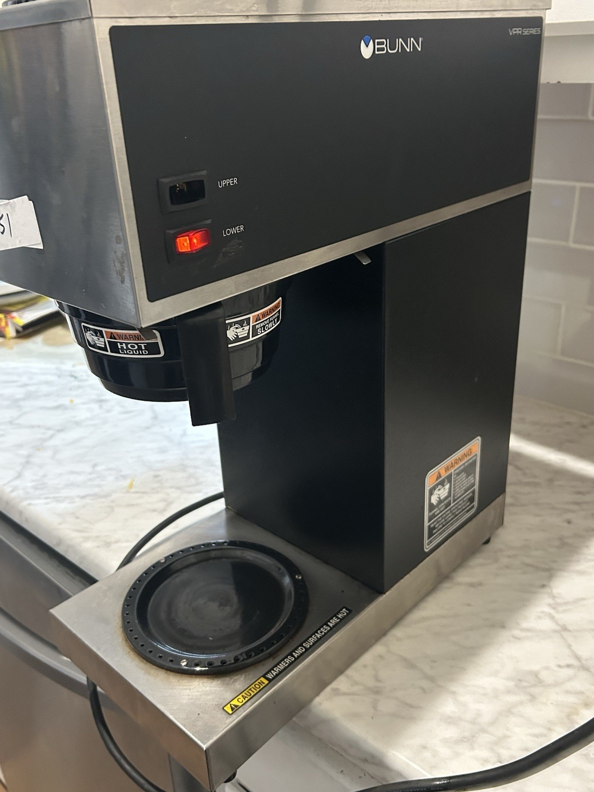 Bunn VPR Coffee Maker, 12-Cup, Black 33200.0002 - For Parts