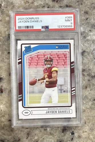 🏈 2024 PANINI DONRUSS #389 JAYDEN DANIELS ROOKIE RC PSA 9
