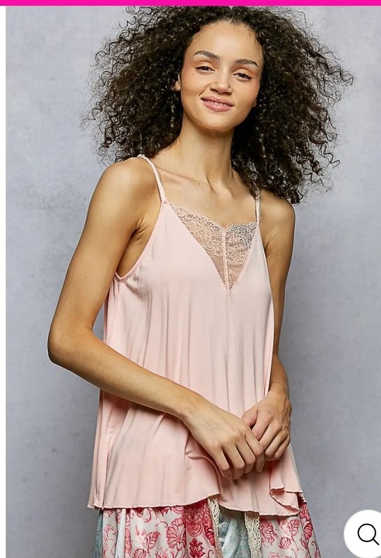 POL NWOT Pink Lace Tank Top Size Small