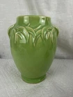 Vintagae Green Glaze Leaf Pattern McCoy Pottery Vase