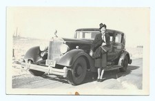 1934 Packard Eight Automobile Car 1939 Wisconsin License Plate Snapshot Photo
