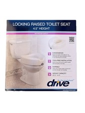 Drive Toilet Seat Riser w/ Removable Padded Arms, Tool-Free, 3.5in, 300lb