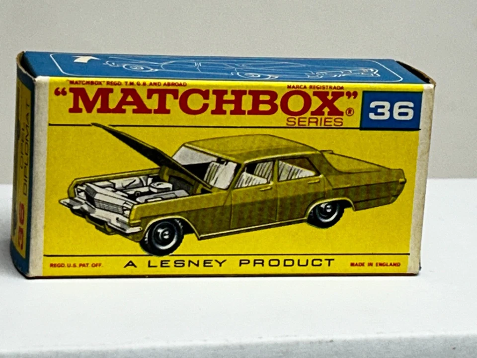 Matchbox No. 36 Opel Diplomat con caja original tipo F, bonito Foto 3 de 4