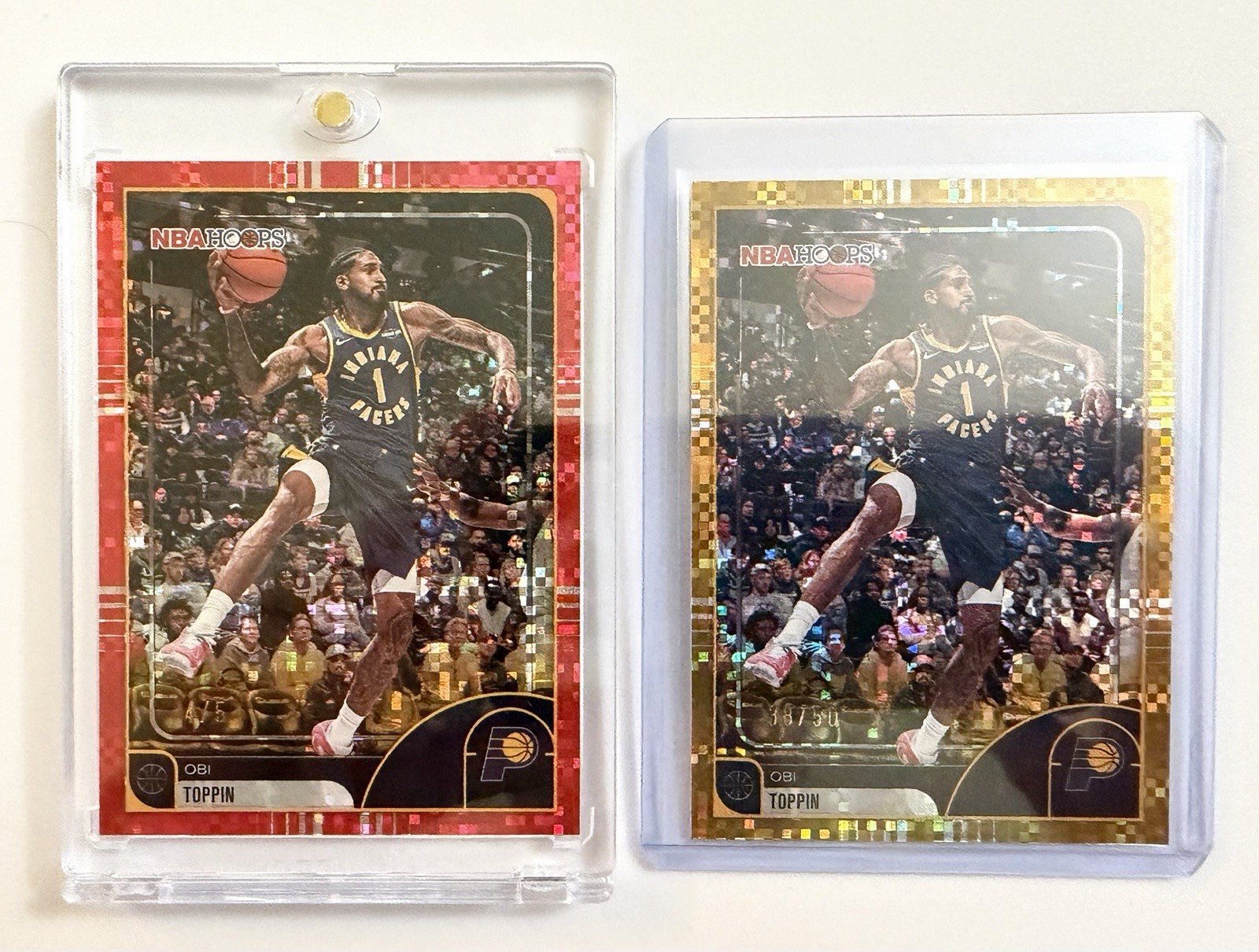 2025-26 NBA Hoops Obi Toppin #225 RED /5 and GOLD /50 SSP