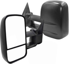 New Pair Towing Mirrors Manual Operated Textured Black Telescoping Traile