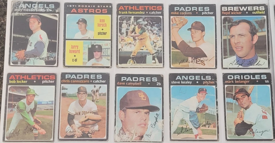 (42) LOTE DE TARJETAS DE BÉISBOL VINTAGE 1971, 1972, 1973 TOPPS 1974 Lombardi BAJA CALIDAD Foto 2 de 4