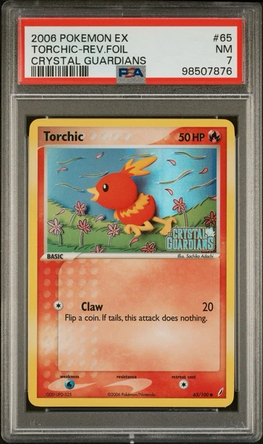 PSA 7 Torchic Crystal Guardians REV HOLO 65/100-CLEAN