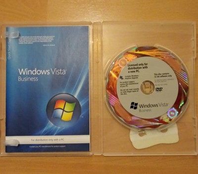 Microsoft Windows Vista Business 32-Bit Heft Zertifikat DVD Software