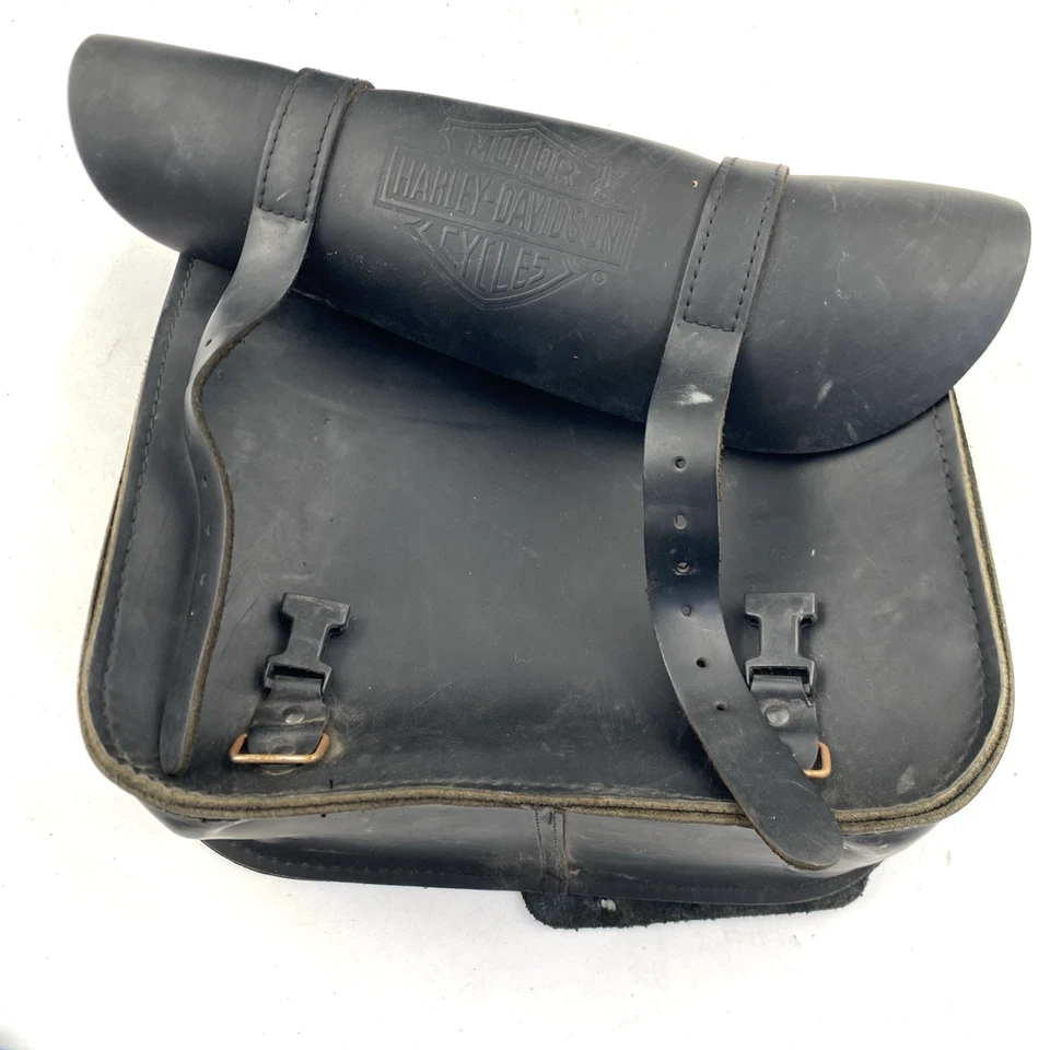 oem Harley 91008-82C Leather Throw Over Saddlebags 82-22 Sportster Dyna Softail - Image 2 of 4