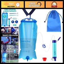 Portable Gravity-Fed Water Filter System - 3L Bag, Outdoor Camping Survival Us