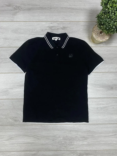 McQ, McQ by Alexander McQueen black swallow patch polo shirt size M