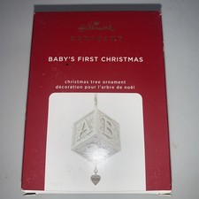 HALLMARK Keepsake 2020 BABY'S FIRST CHRISTMAS ORNAMENT Porcelain BABY BLOCK. M