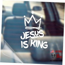Jesus Is King - Christian Jesus Cross Car Vinyl Decal Bumper Sticker for Car,
