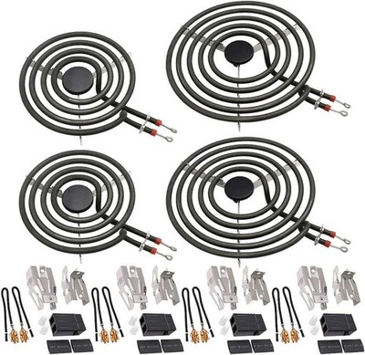 MP22YA Electric Range Burner Element Unit Set(2 pcs MP15YA 6'' & 2 Black 