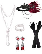 6 PCS 1920s Flapper Accessories Women Great Gatsby Roaring 20s Costume Kit