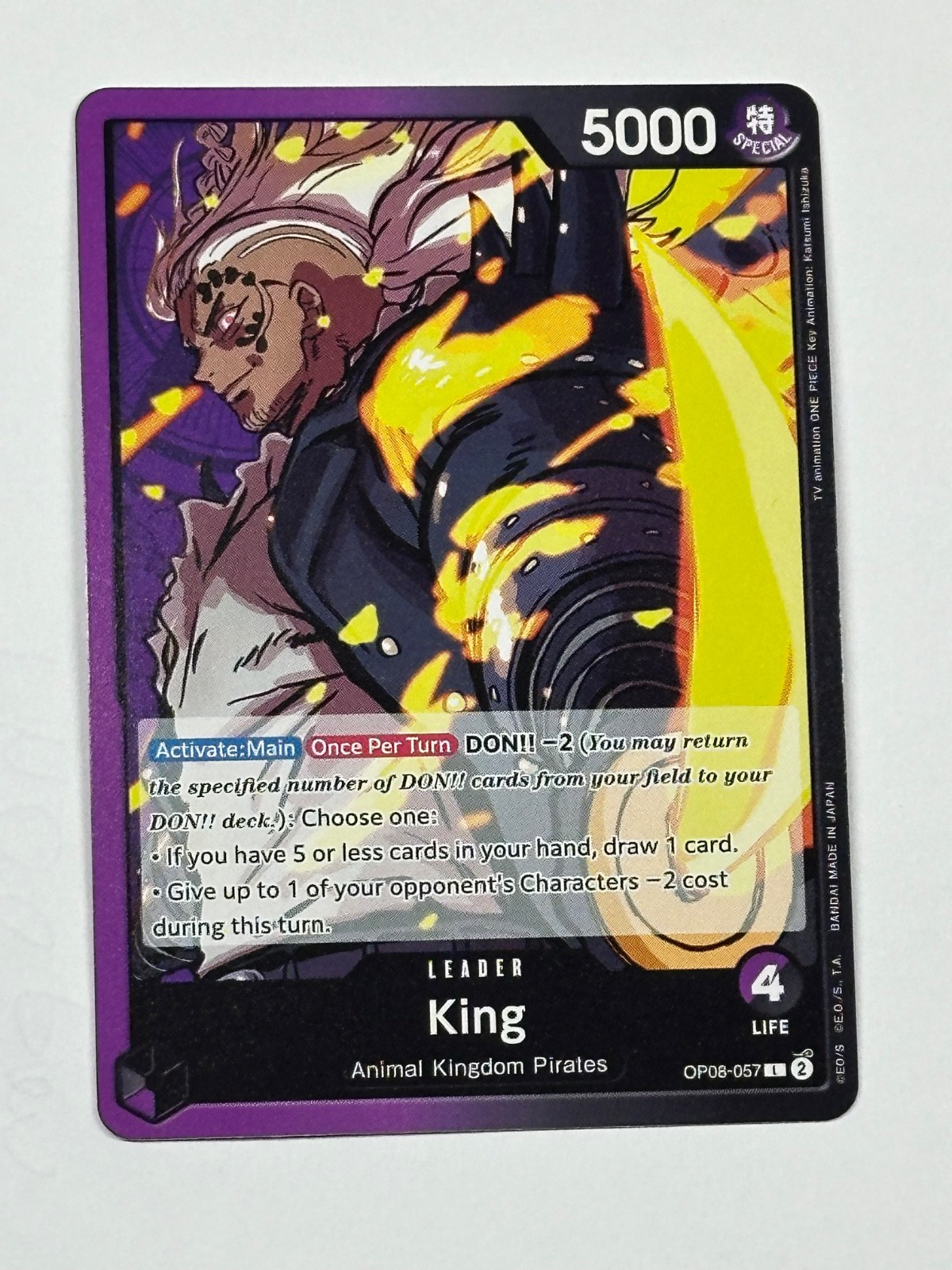 King (057) OP08-057 L Two Legends One Piece Card Game NM English