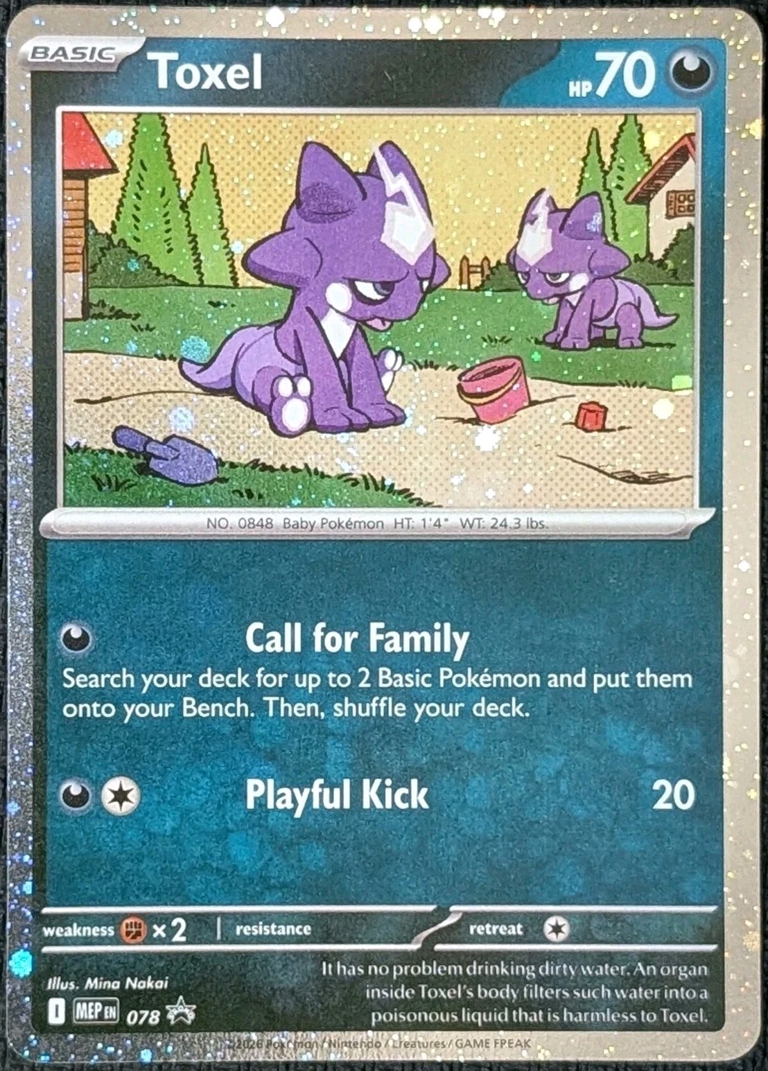 Toxel 078 Promo Cosmos Holo Mega Evolution Promo Pokemon Card NM