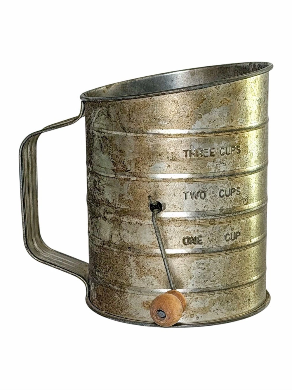 Vintage Style Metal Flour Sifter in Silver