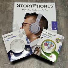 StoryPhones Storytelling Headphones For Kids  2 Electronic Books Bundle Grey