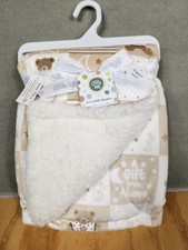 NEW Little Me Baby Blanket Tan Reversible Baby Gift