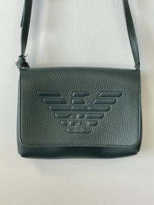 Emporio Armani Umhängetasche Leder grün/rot 20x16x6cm guter Zustand