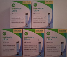 One Touch Ultra Test Strips 60 count 5 boxes-300 total Exp 2/2027