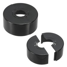 2Pcs 1.2" Thicken Wall Split Flange Escutcheon Plate Cover 0.8/1/1.3 inch, Black