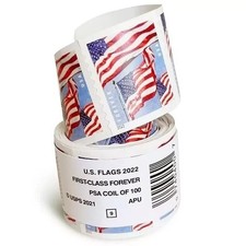 New 1 rolls of 100 USPS - 2025 Postage Free Ship -100 PCS-Discount Multiples